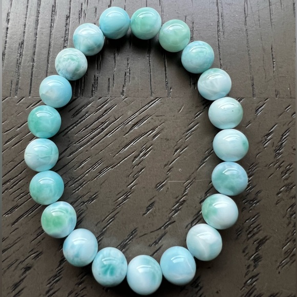 HQ Larimar bracelet 9mm SIZE 6.5’ - Picture 4 of 4